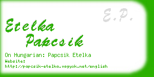 etelka papcsik business card